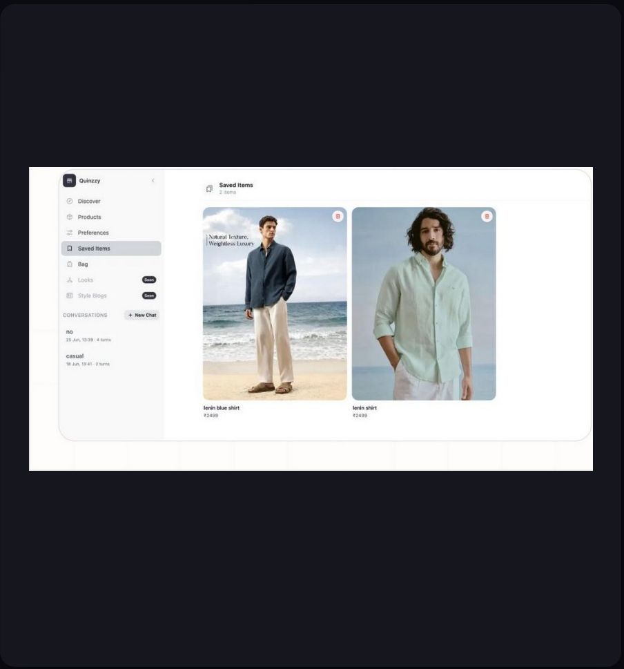 StyleBuddy web storefront showing saved outfits ready for checkout