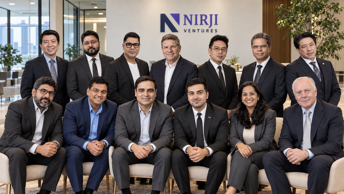 Composite portrait of the Nirji Ventures team and strategic advisors.